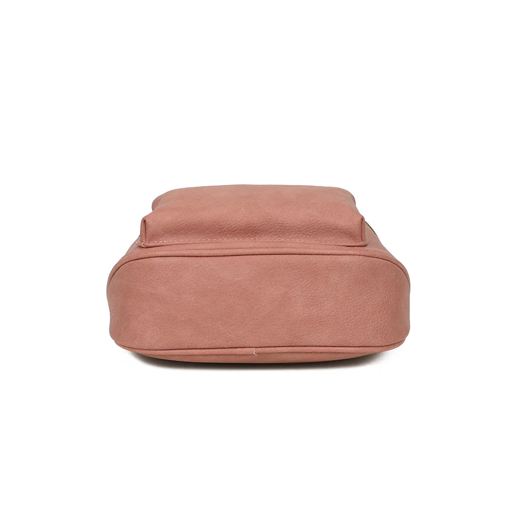 Dessous du Glamour rose foncé : base arrondie en simili cuir grainé pour une silhouette douce – réf. Z-83047