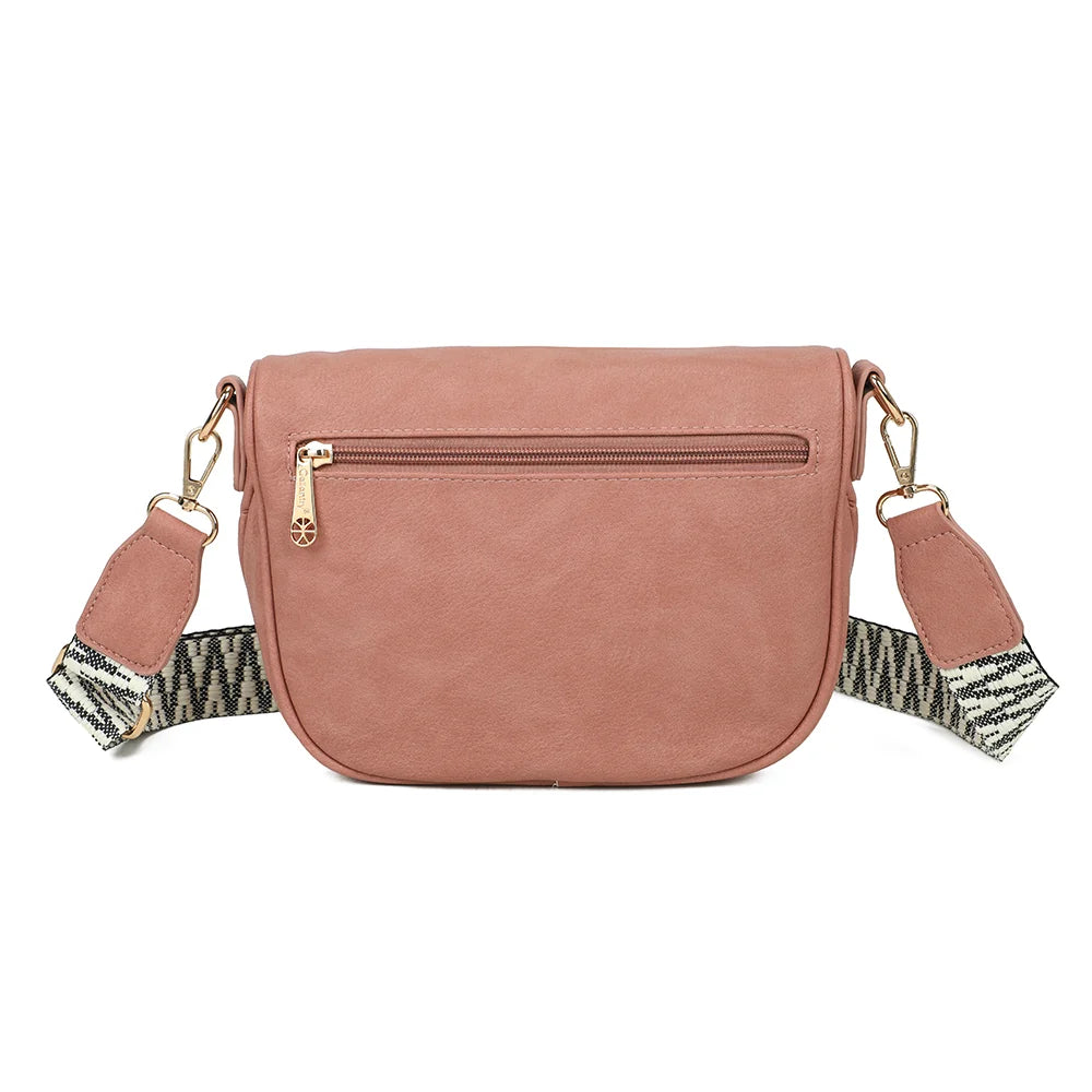 Dos du Glamour rose foncé, simili cuir grainé et attaches de la bandoulière amovible – réf. Z-83047