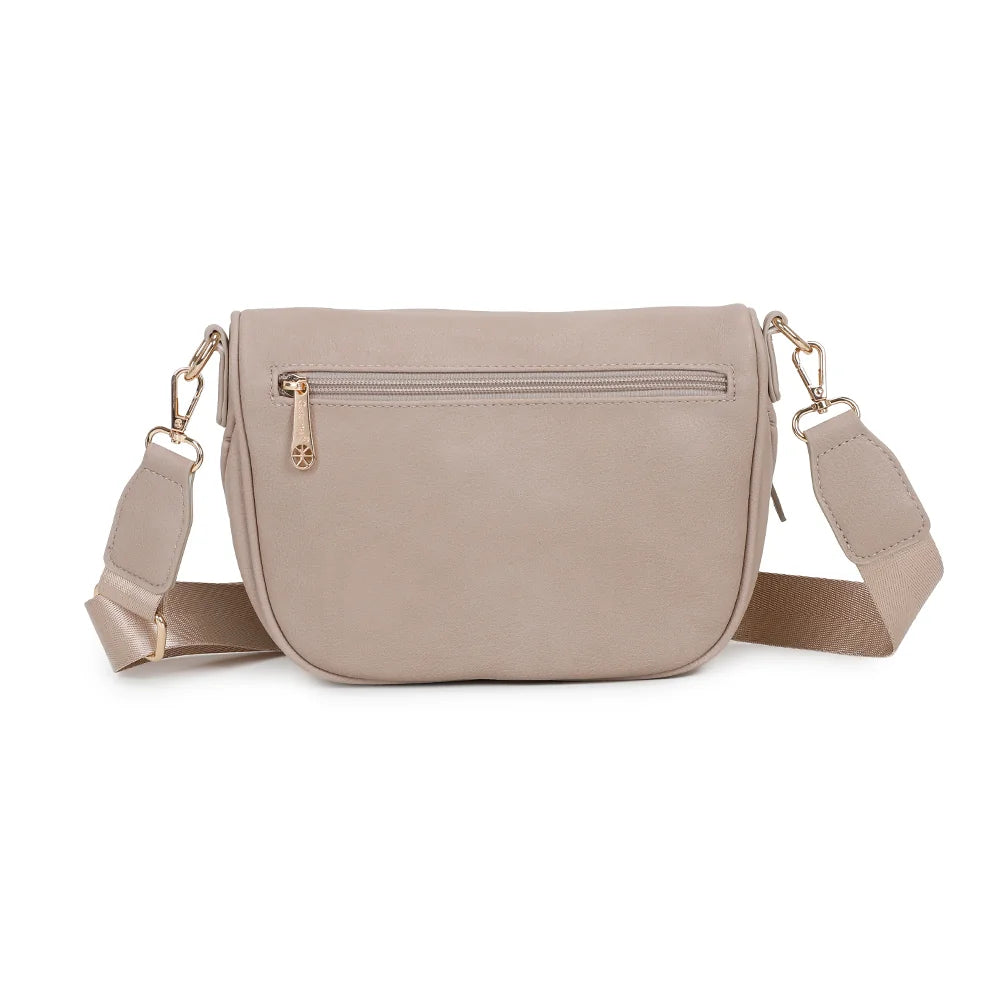 Dos du Glamour taupe, simili cuir grainé et attaches de la bandoulière amovible – réf. Z-83047