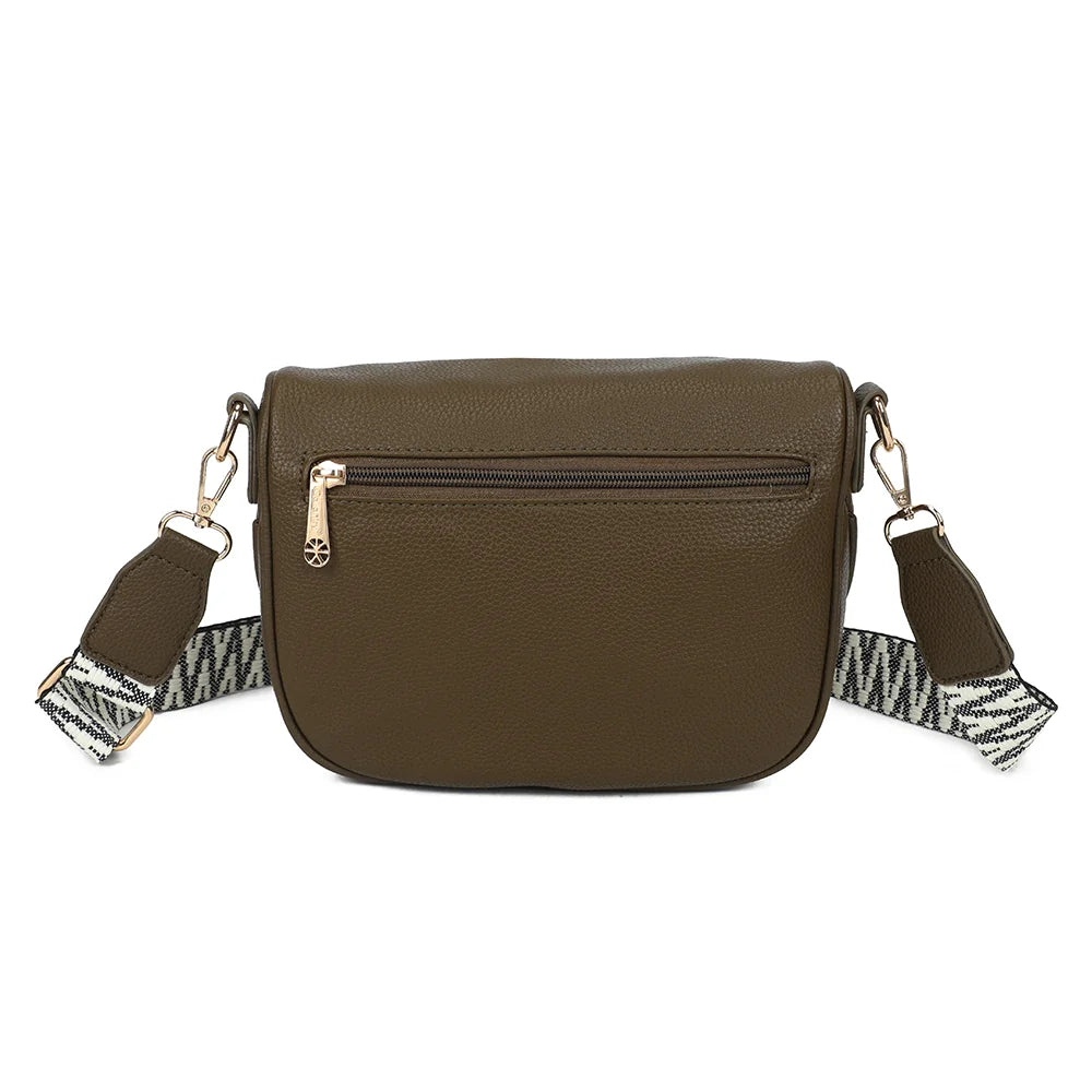 Dos du Glamour vert foncé, simili cuir grainé et attaches de la bandoulière amovible – réf. Z-83047