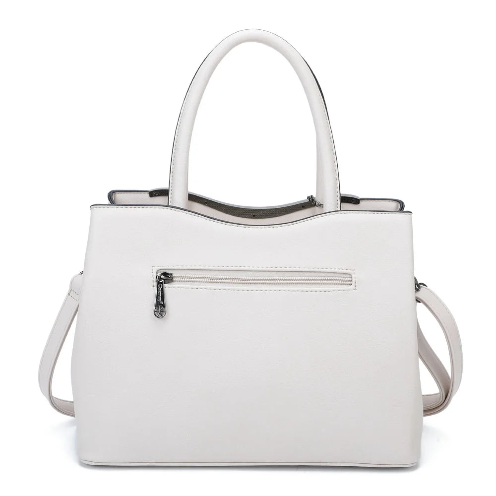 Dos du sac Hailey beige : simili cuir embossé effet serpent sur toute la surface – réf. G-7329-1