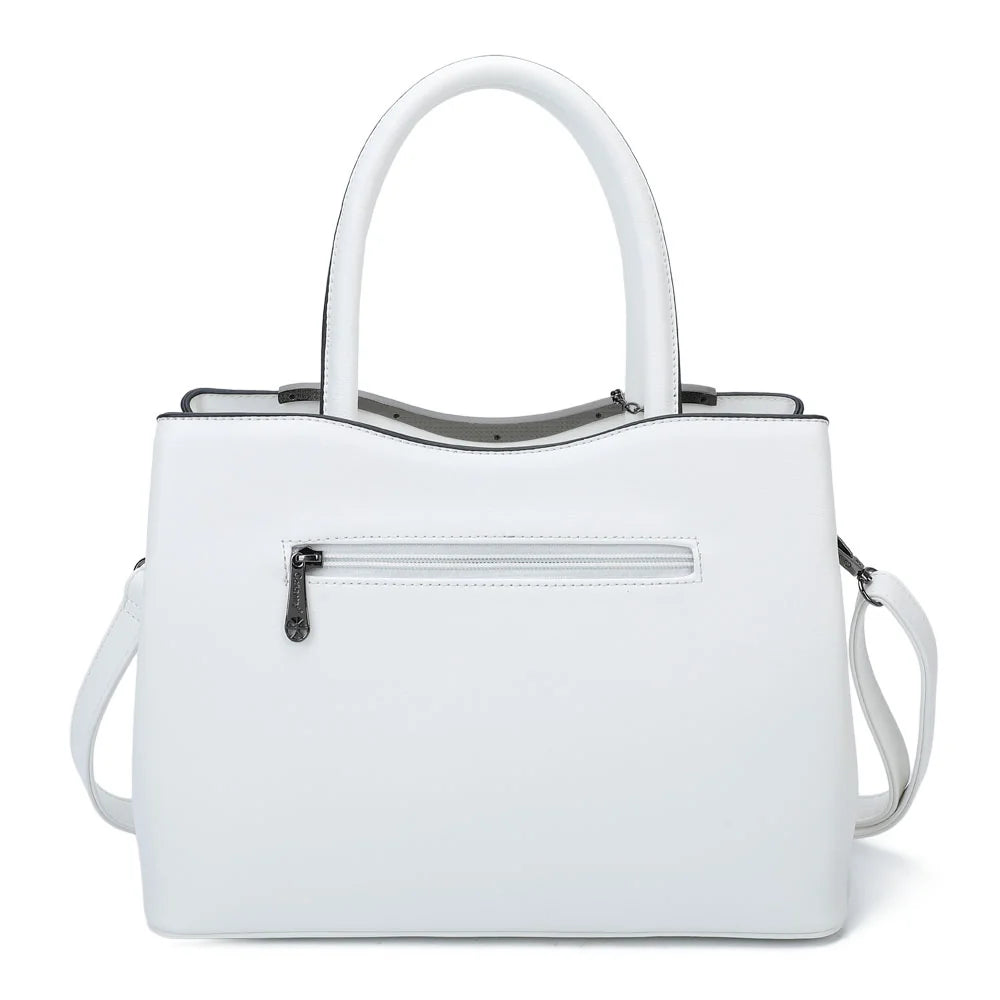 Dos du sac Hailey blanc : simili cuir embossé effet serpent sur toute la surface – réf. G-7329-1