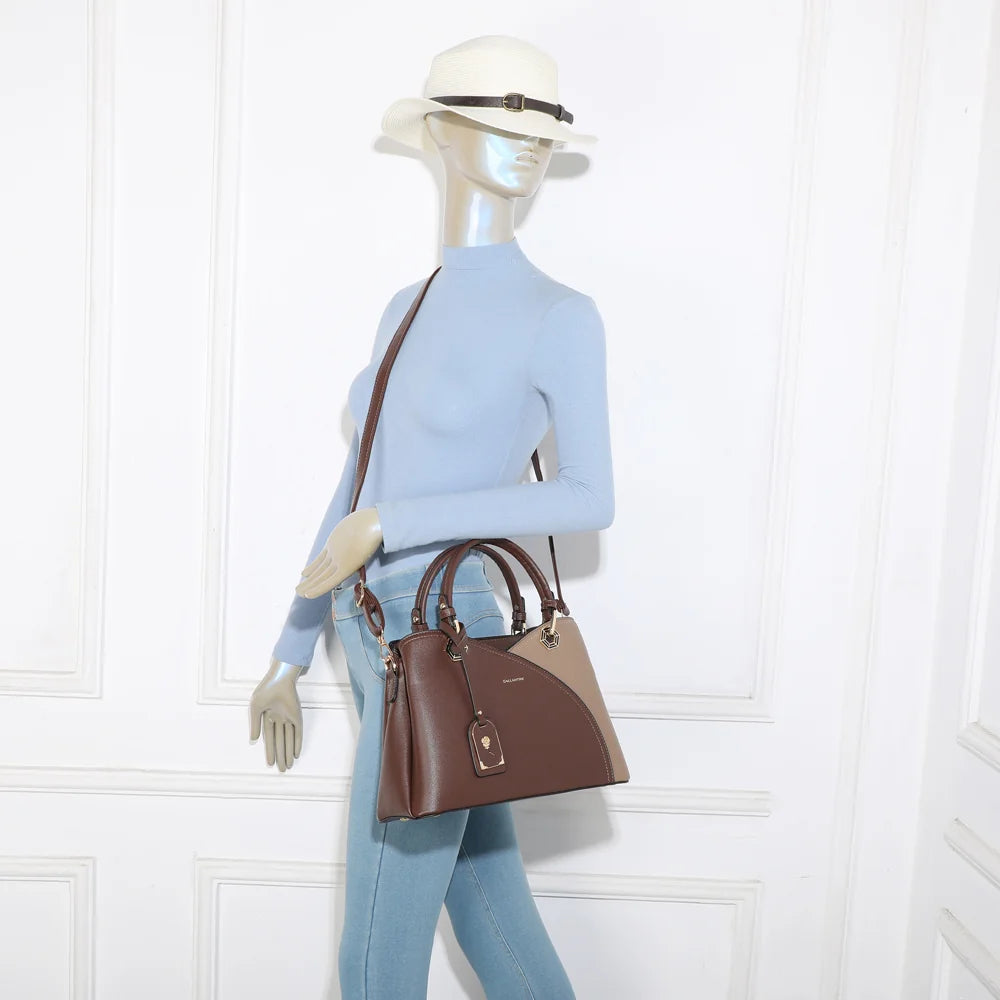 Sac à main femme Harmonie Trio café porté, bandoulière amovible pour un porté épaule ou croisé – réf. M-9431