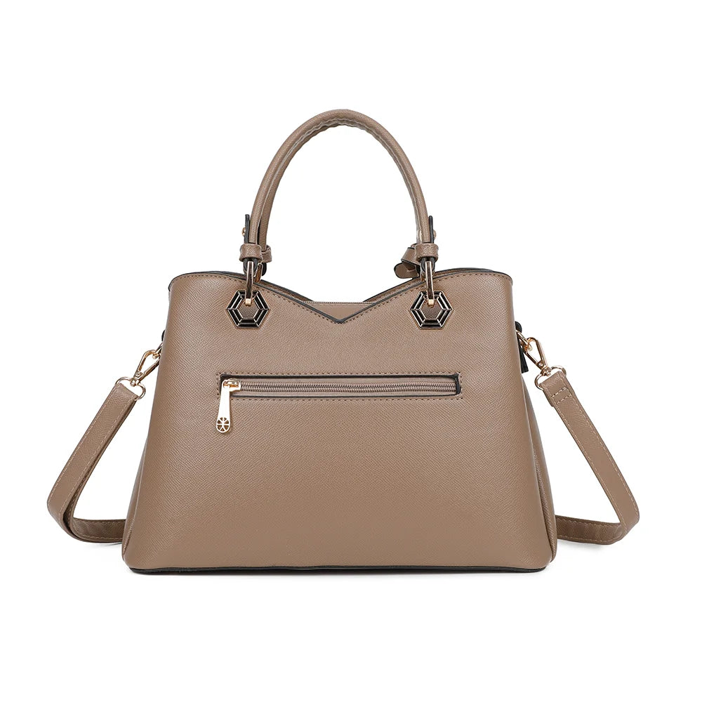 Dos de l’Harmonie Trio taupe foncé, lignes nettes et poignées doubles au-dessus – réf. M-9431