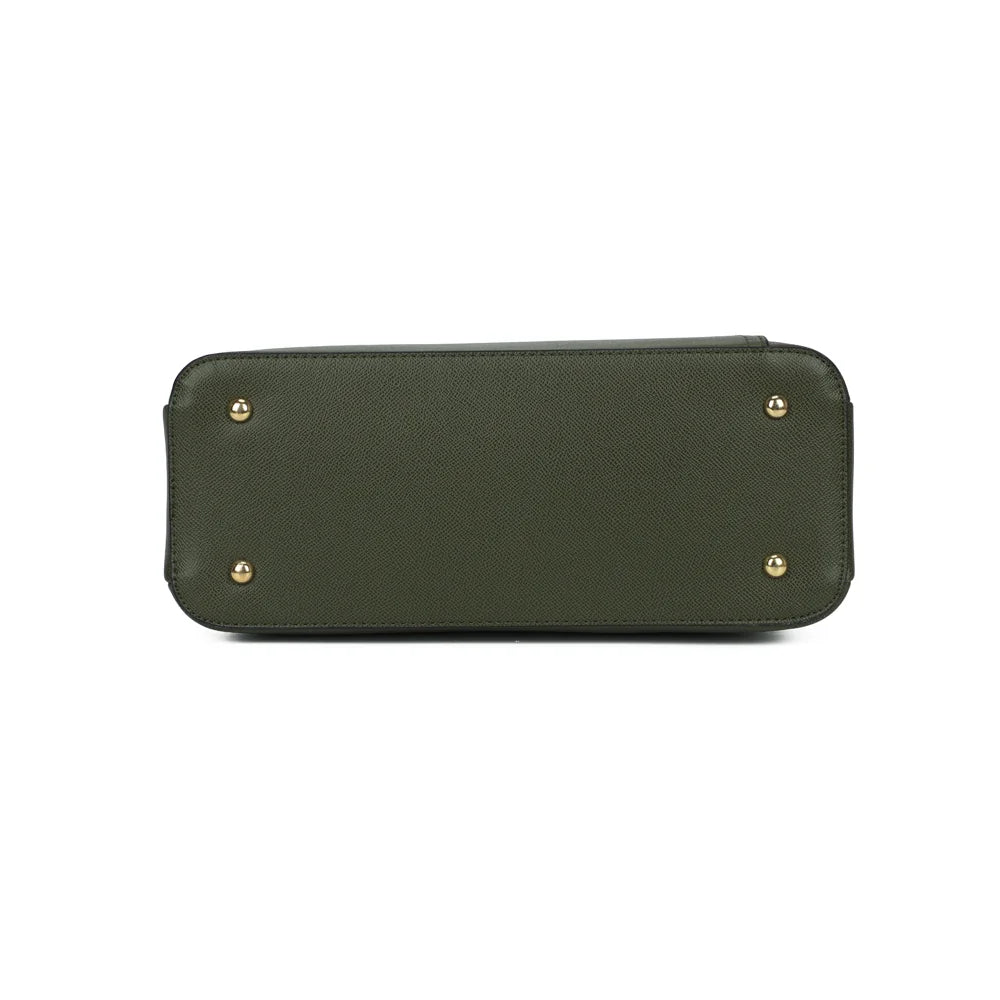 Dessous de l’Harmonie Trio vert foncé, vu à plat pour apprécier sa forme structurée – réf. M-9431