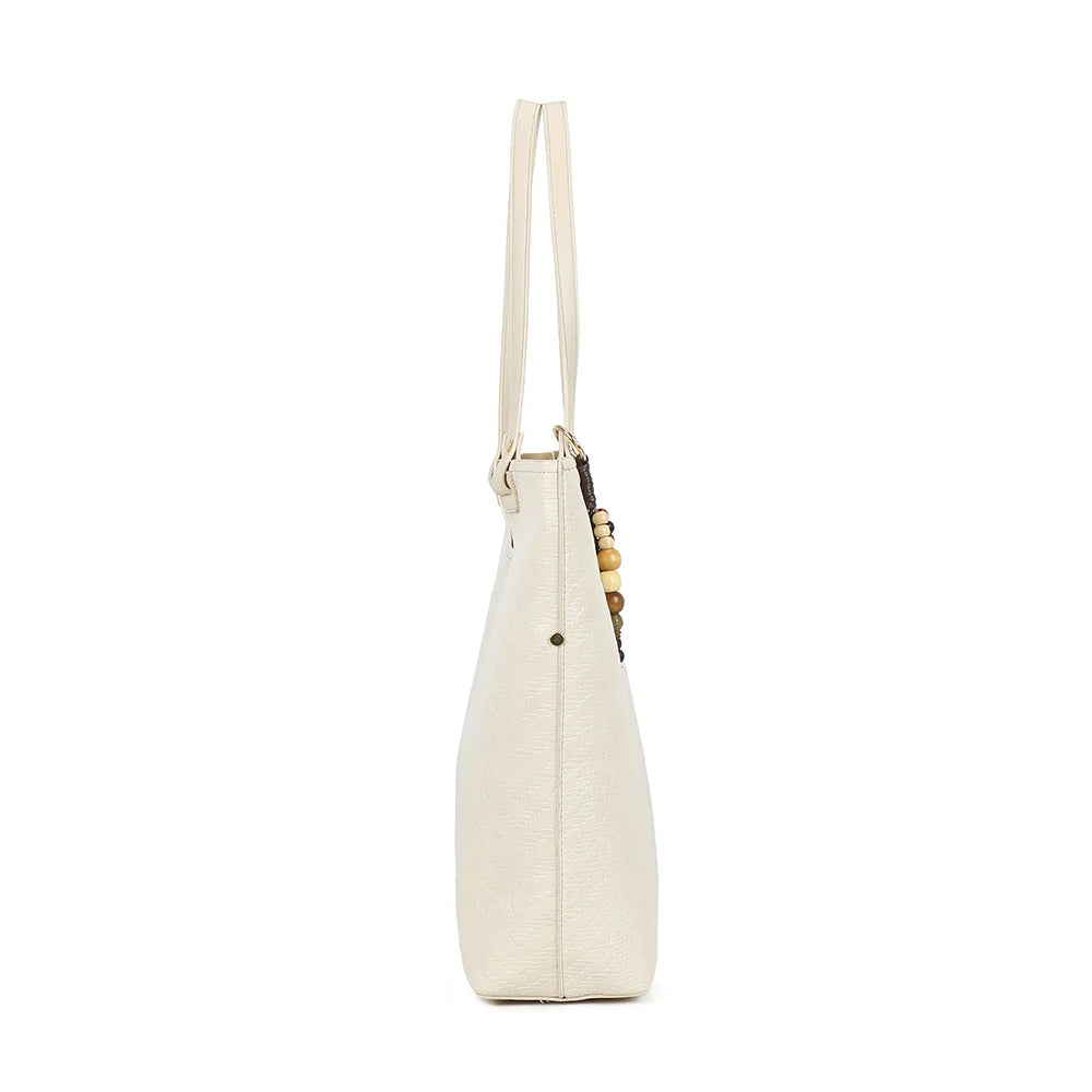 Profil du cabas Honey beige : 11 cm de profondeur pour une silhouette fine et pratique – réf. A-9159