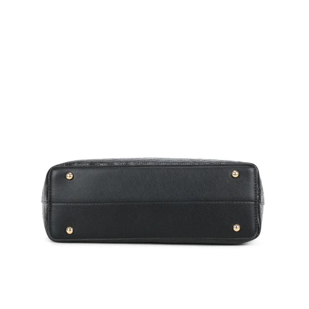 Fond du cabas Honey noir posé sur petits pieds métalliques dorés – réf. A-9159