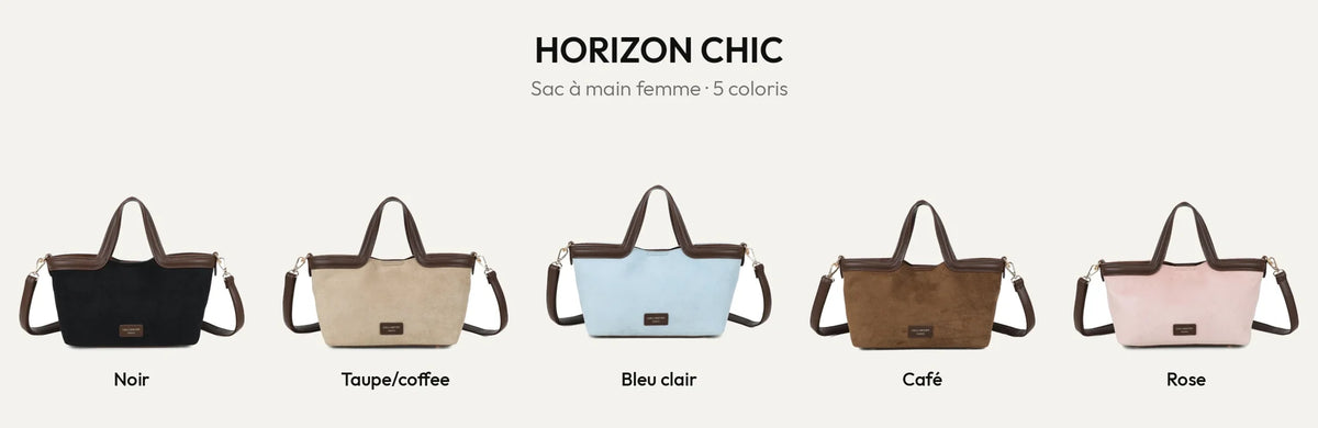 Sac à main femme Horizon Chic en suédine, 5 coloris – Gallantry Paris – réf. R-2038-1