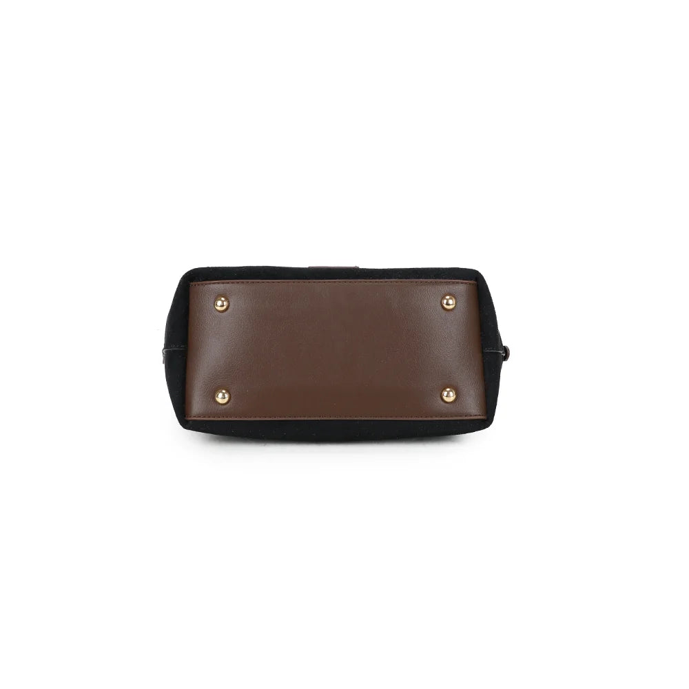 Dessous du Horizon Chic noir, base nette bordée d’un liseré marron – réf. R-2038-1