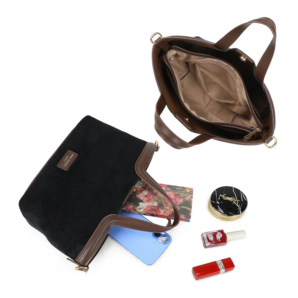 Intérieur du Horizon Chic noir : fermeture éclair et poche zippée pour les essentiels – réf. R-2038-1