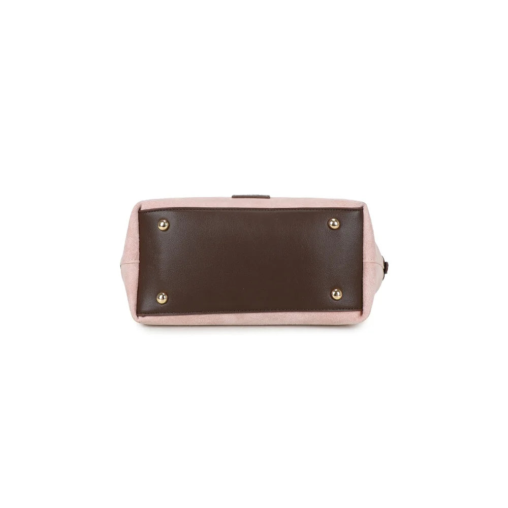 Dessous du Horizon Chic rose, base nette bordée d’un liseré marron – réf. R-2038-1
