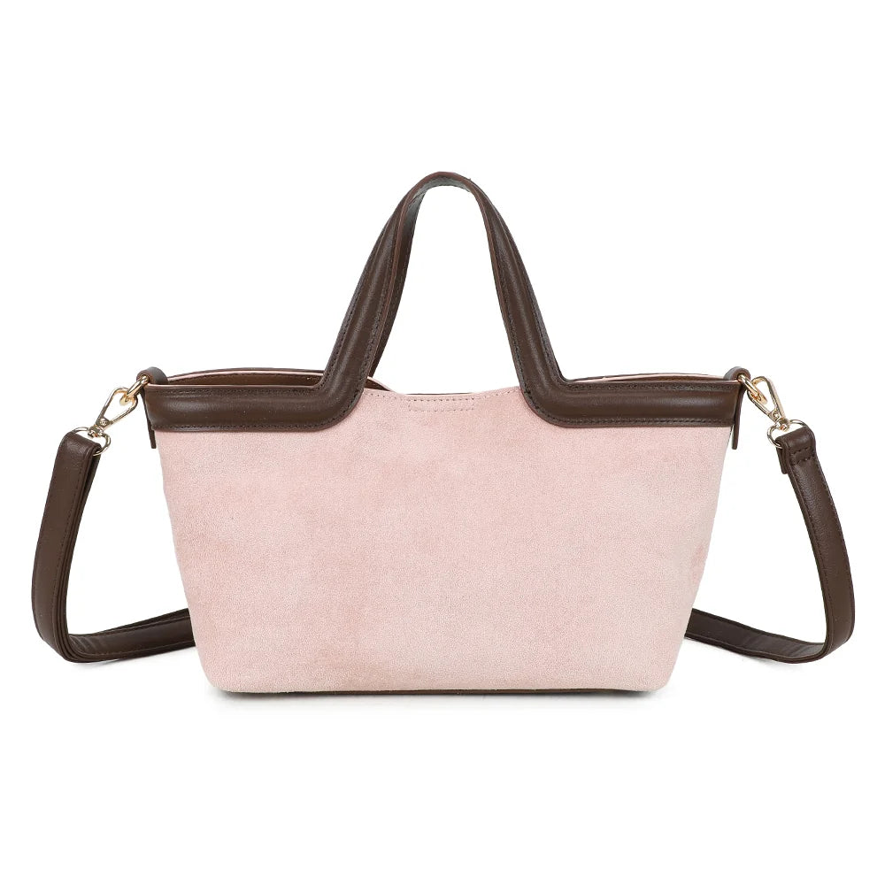 Dos du Horizon Chic rose, suédine veloutée encadrée d’une bordure lisse – réf. R-2038-1