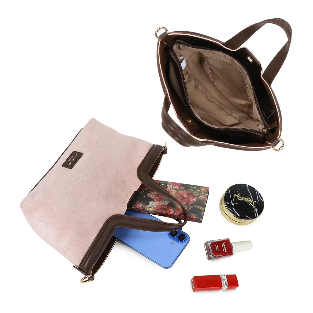 Intérieur du Horizon Chic rose : fermeture éclair et poche zippée pour les essentiels – réf. R-2038-1