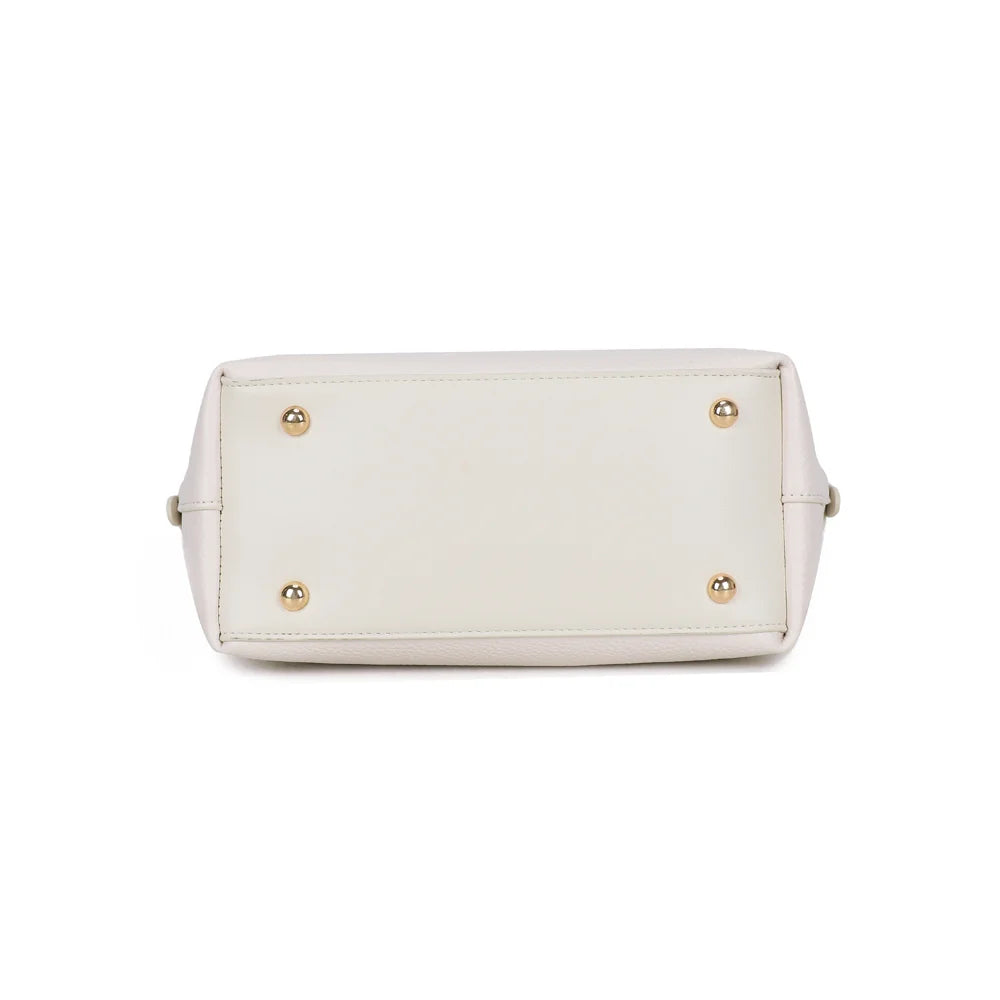 Dessous du sac Horizon Duo beige, base plate qui lui permet de tenir debout – réf. R-2038