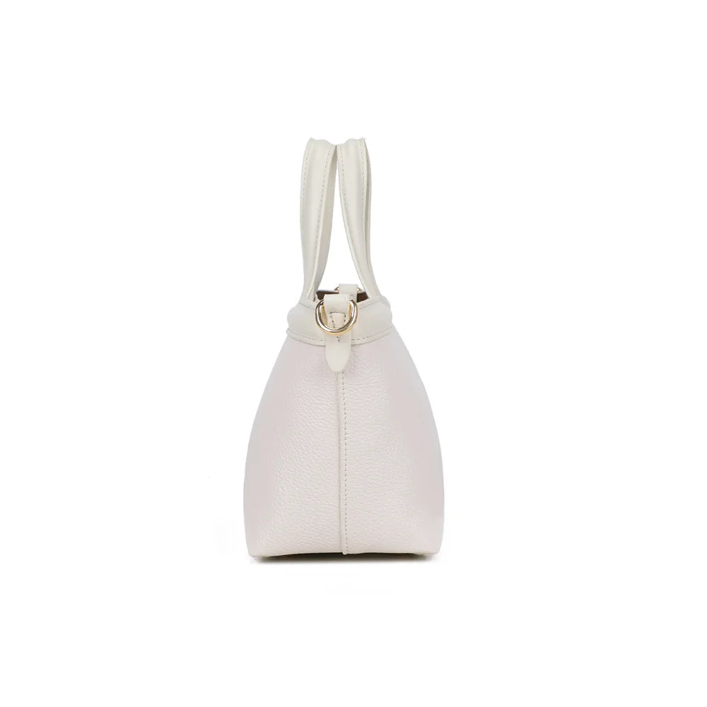 Profil du Horizon Duo beige : anneau doré latéral pour accrocher la bandoulière amovible – réf. R-2038