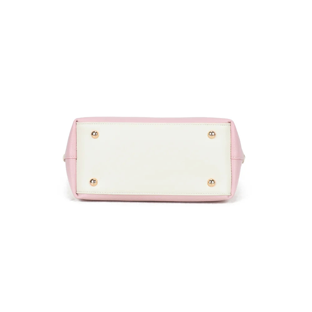 Dessous du sac Horizon Duo rose/beige, base plate qui lui permet de tenir debout – réf. R-2038
