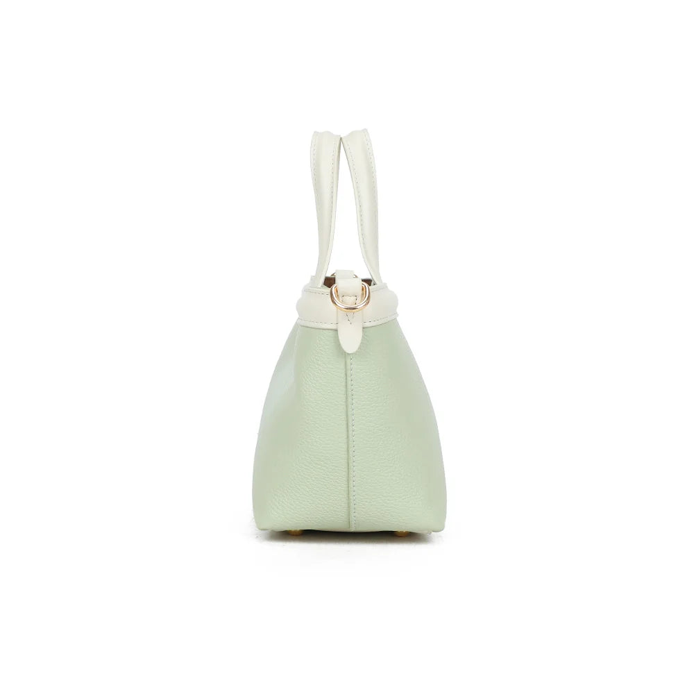 Profil du Horizon Duo vert clair : anneau doré latéral pour accrocher la bandoulière amovible – réf. R-2038