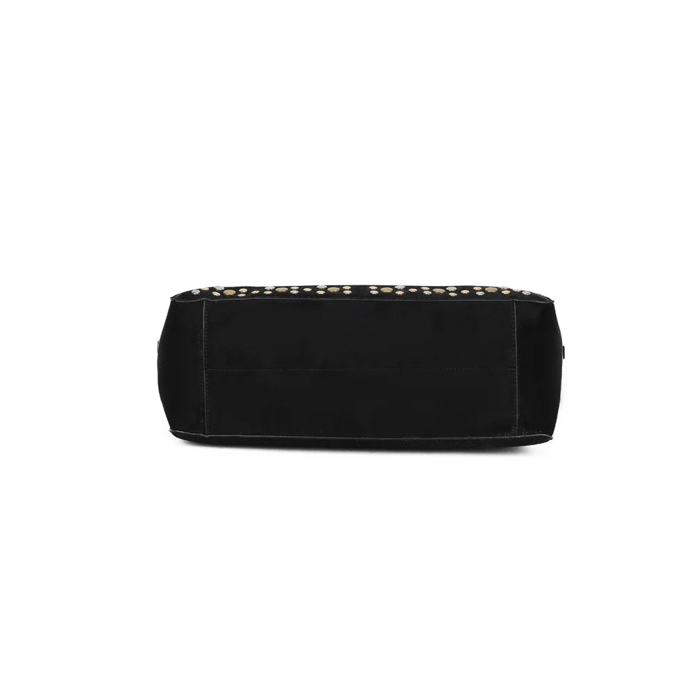 Dessous du cabas Isadora noir : un fond stable pour que le sac tienne bien droit – réf. JC-53003