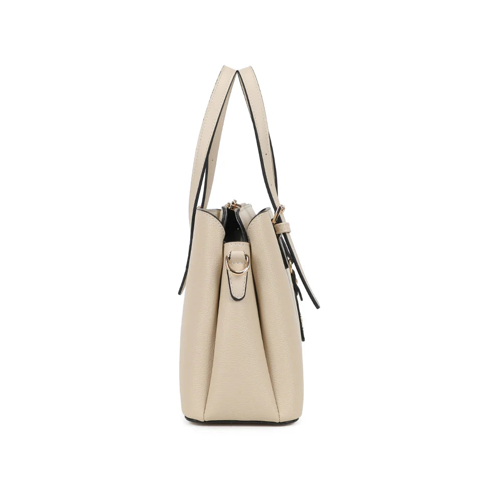 Profil du Jardin Secret beige : 11 cm de profondeur et anneau doré pour la bandoulière – réf. KJ-62047-1