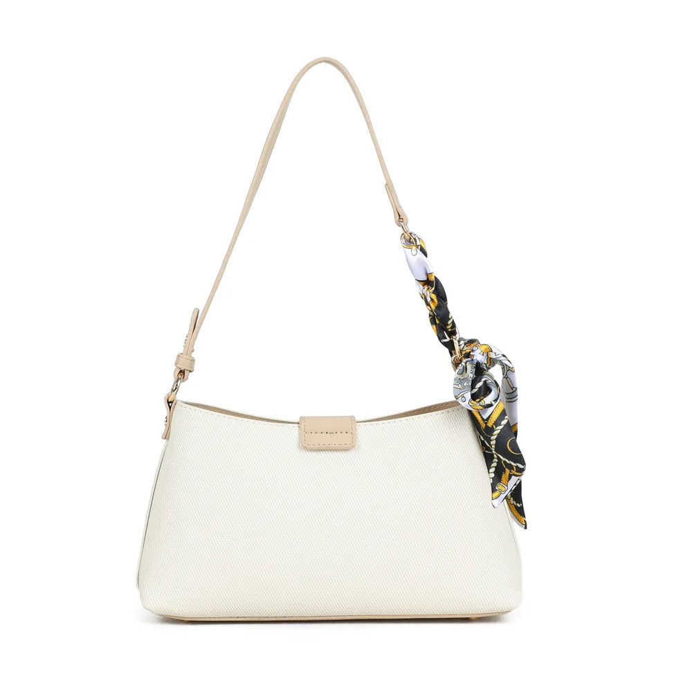 Dos du sac Kael beige/taupe : toile texturée unie et finitions synthétiques lisses – réf. A-9155