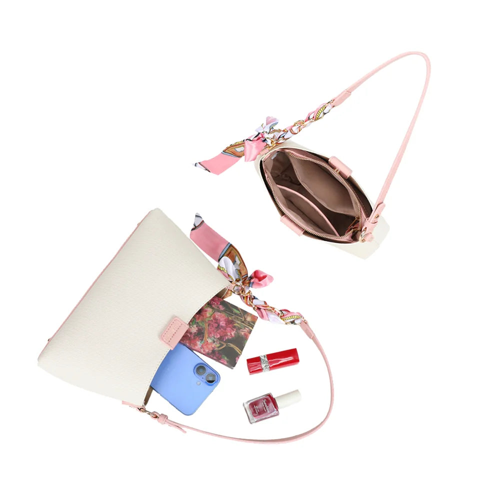 Intérieur du Kael rose : fermeture zippée et poches plaquées pour les essentiels – réf. A-9155