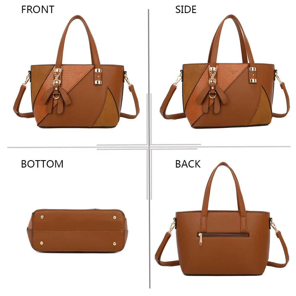 L’Ingénieuse Mini brun sous quatre angles : face, côté, dessous et dos – réf. Z-9329-34