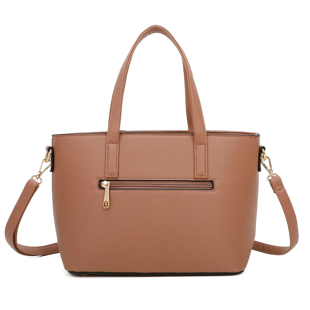Dos de L’Ingénieuse Mini taupe, avec les deux anses et les attaches de la bandoulière – réf. Z-9329-34