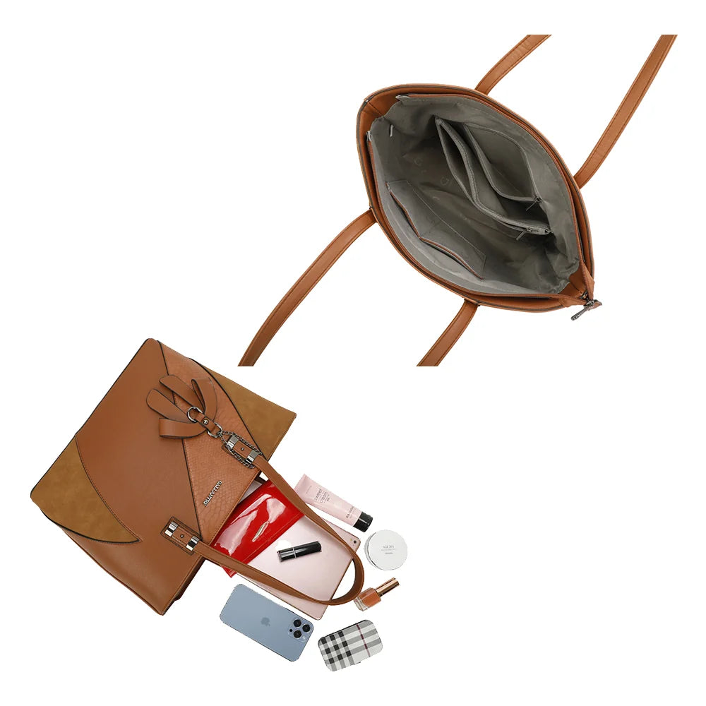 Intérieur zippé de L'ingénieuse brun, compartiments et poches pour ranger vos affaires – réf. M-9329-36