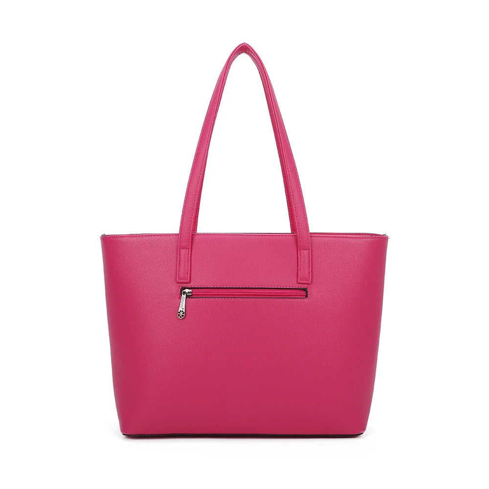 Dos de L'ingénieuse fuschia, lignes épurées et longues anses assorties – réf. M-9329-36
