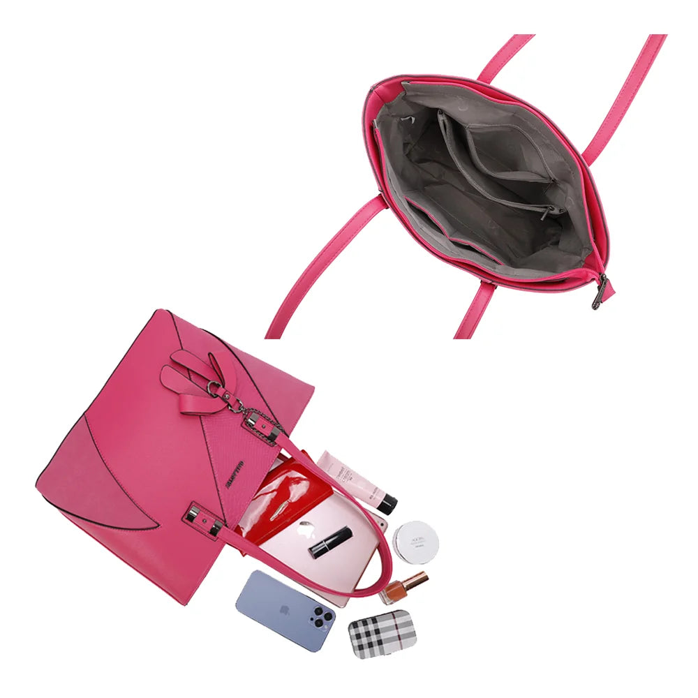 Intérieur zippé de L'ingénieuse fuschia, compartiments et poches pour ranger vos affaires – réf. M-9329-36