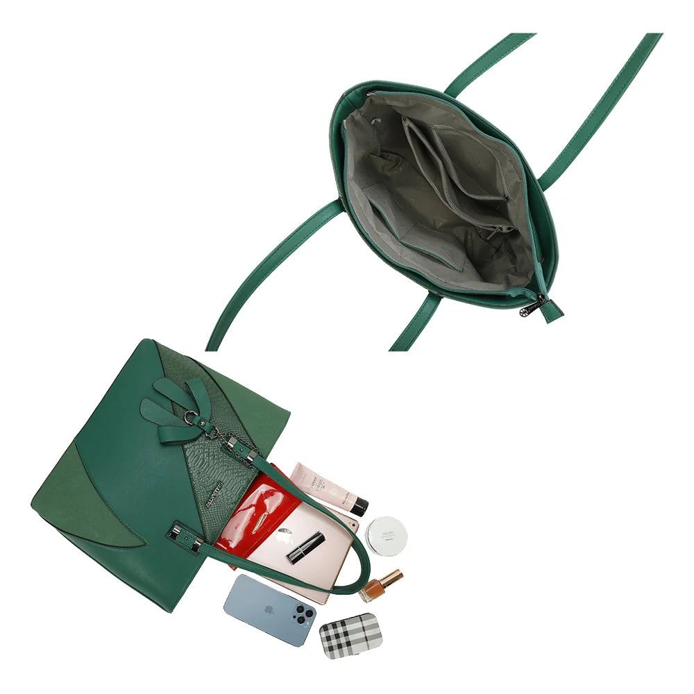 Intérieur zippé de L'ingénieuse vert, compartiments et poches pour ranger vos affaires – réf. M-9329-36