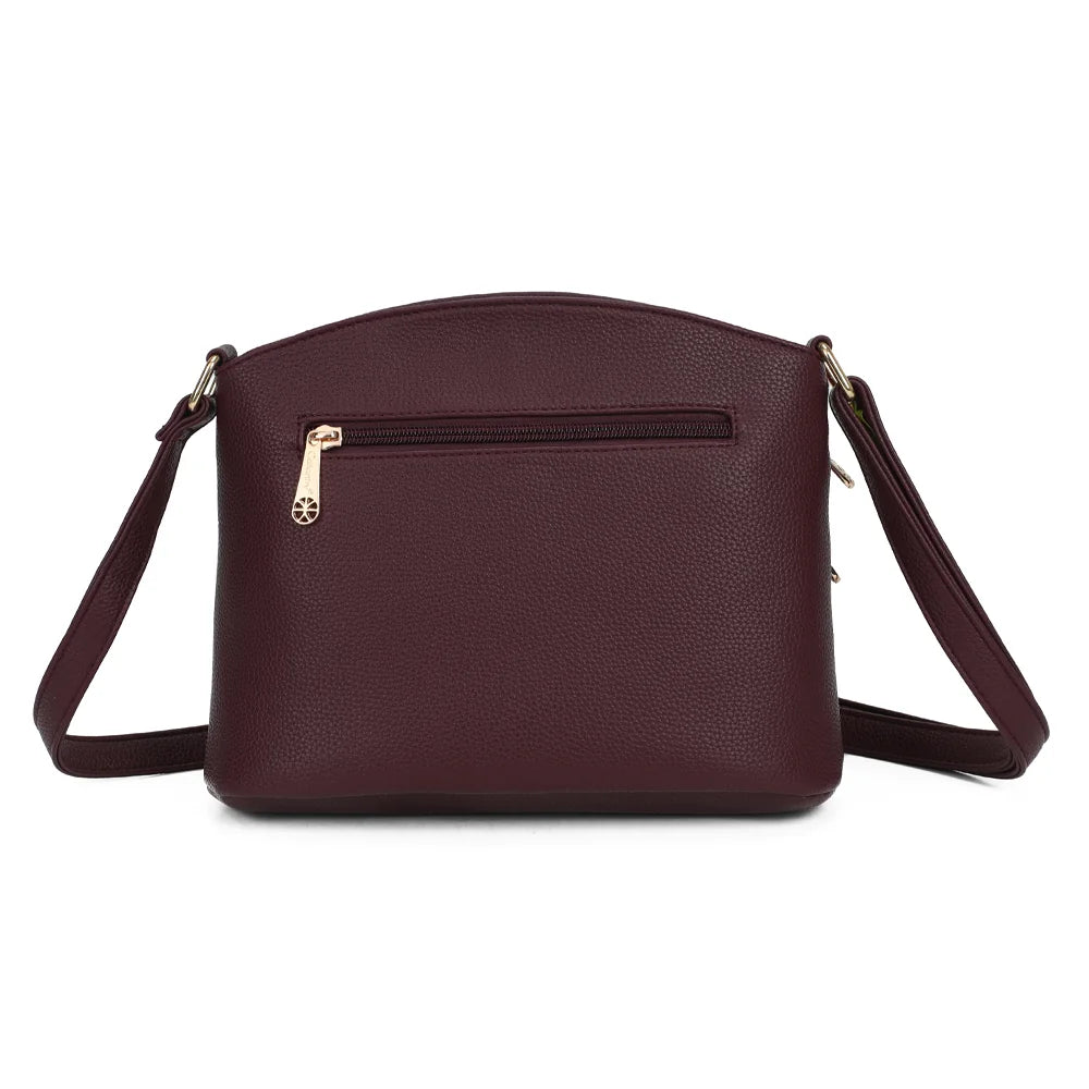 Dos du L'Organisé Chic bordeaux avec sa poche zippée pour ranger vos essentiels en sécurité – réf. M-9263-12