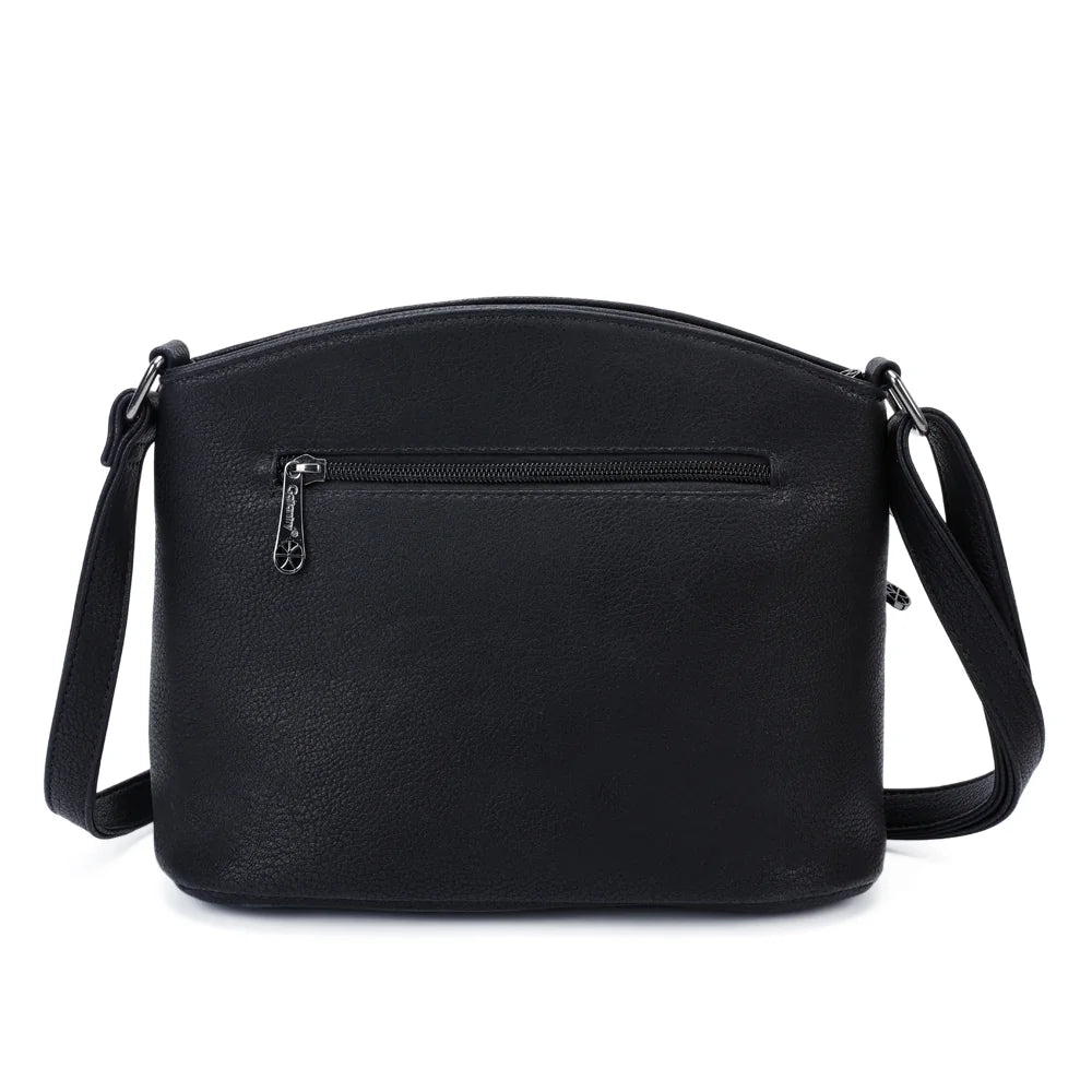 Dos de L’Organisé Compact beige/blanc/noir avec sa poche zippée supplémentaire pour sécuriser vos effets personnels – réf. M-9263-3