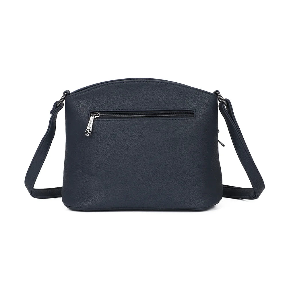 Dos de L’Organisé Compact bleu foncé avec sa poche zippée supplémentaire pour sécuriser vos effets personnels – réf. M-9263-3