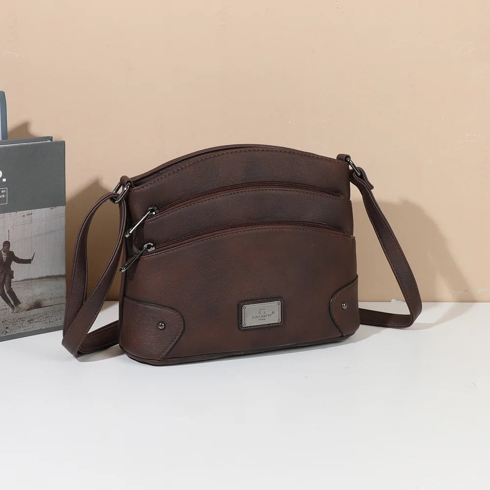 L’Organisé Compact, sac bandoulière femme multipoches zippé femme – Gallantry Paris – réf. M-9263-3