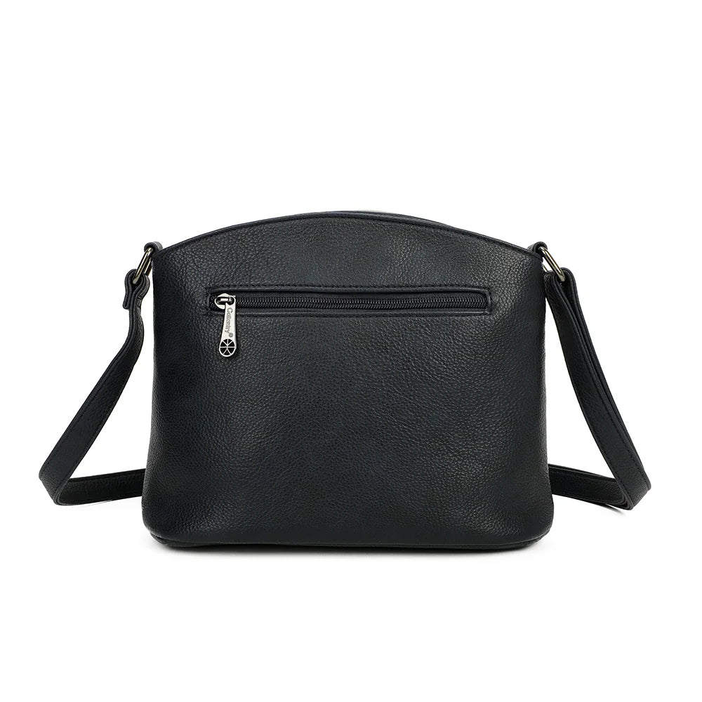 Dos de L’Organisé Compact noir/blanc/gris avec sa poche zippée supplémentaire pour sécuriser vos effets personnels – réf. M-9263-3