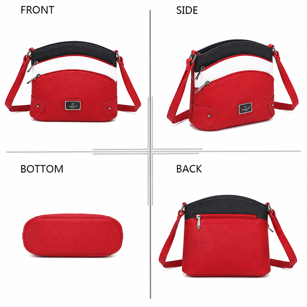 Sac bandoulière L’Organisé Compact rouge, blanc et noir mis en scène – visuel d’ambiance créé avec l’IA – Gallantry Paris