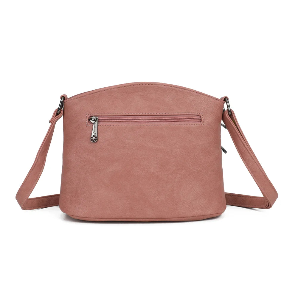 Dos de L’Organisé Compact rose foncé avec sa poche zippée supplémentaire pour sécuriser vos effets personnels – réf. M-9263-3