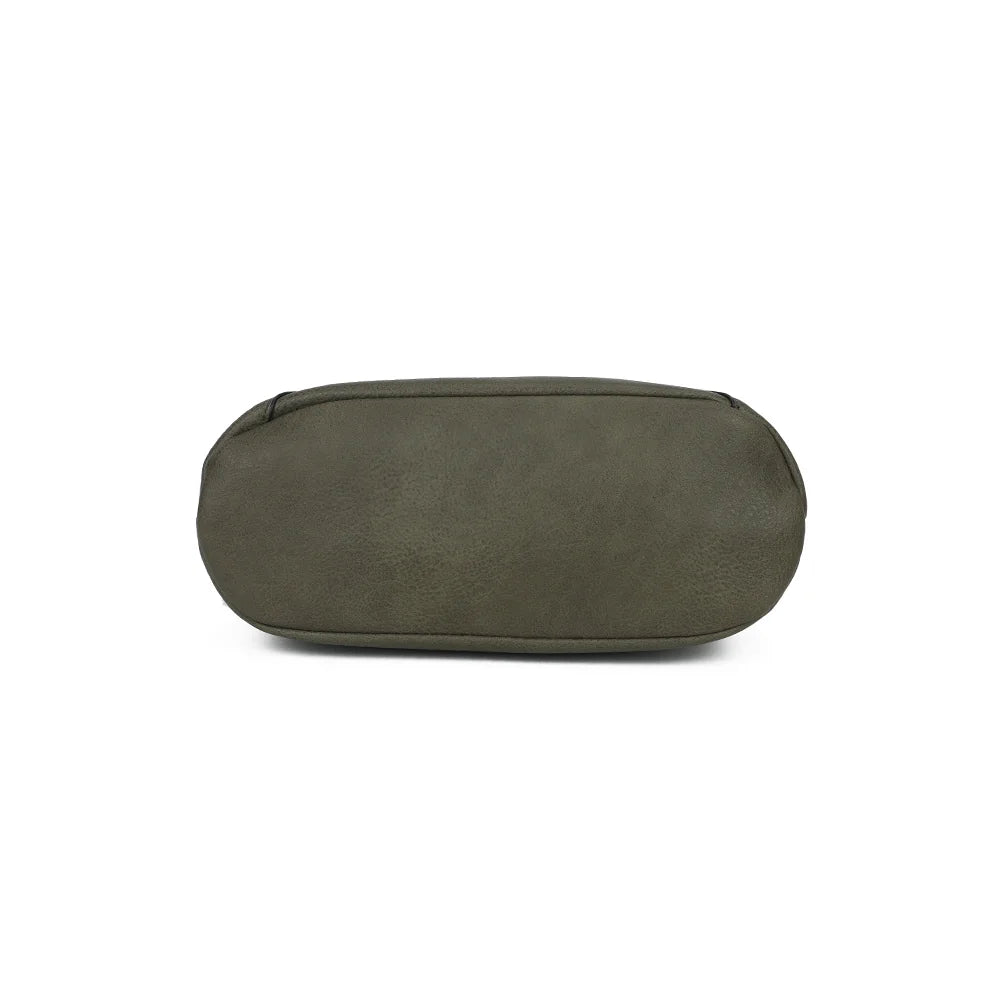Dessous de L’Organisé Compact vert foncé, simili cuir grainé souple aux finitions surpiquées – réf. M-9263-3