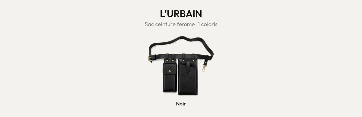 Sac ceinture femme L’Urbain en noir – Gallantry Paris – réf. 26-78001