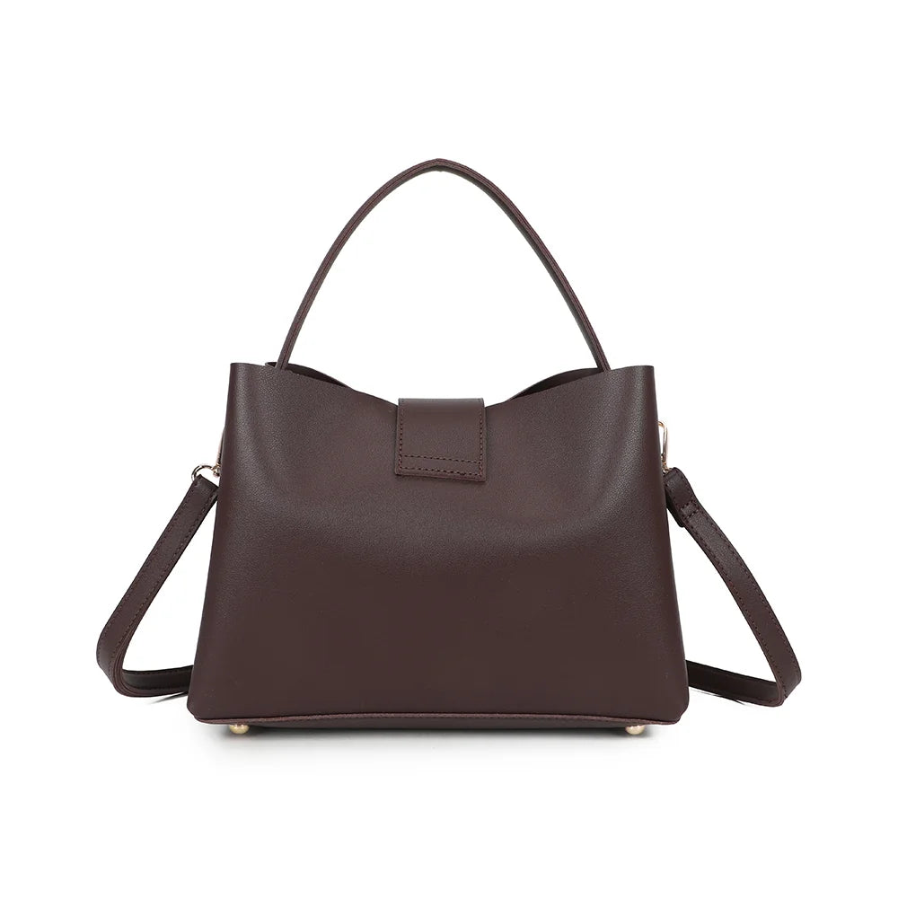 Dos du sac La Astoria café, lignes sobres et finition synthétique lisse – réf. DQ-8709