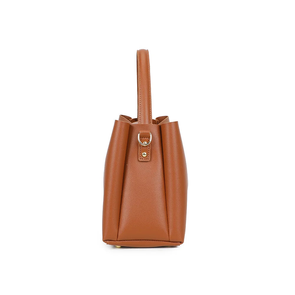 Profil de La Astoria marron : fond de 13 cm et anneau doré pour la bandoulière – réf. DQ-8709