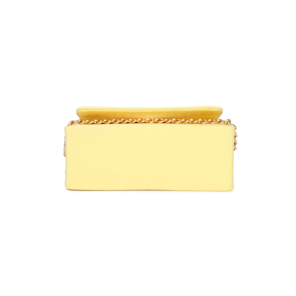 Base rectangulaire plate de La Azurée jaune, pour un sac qui tient bien sa forme – réf. YL-26021