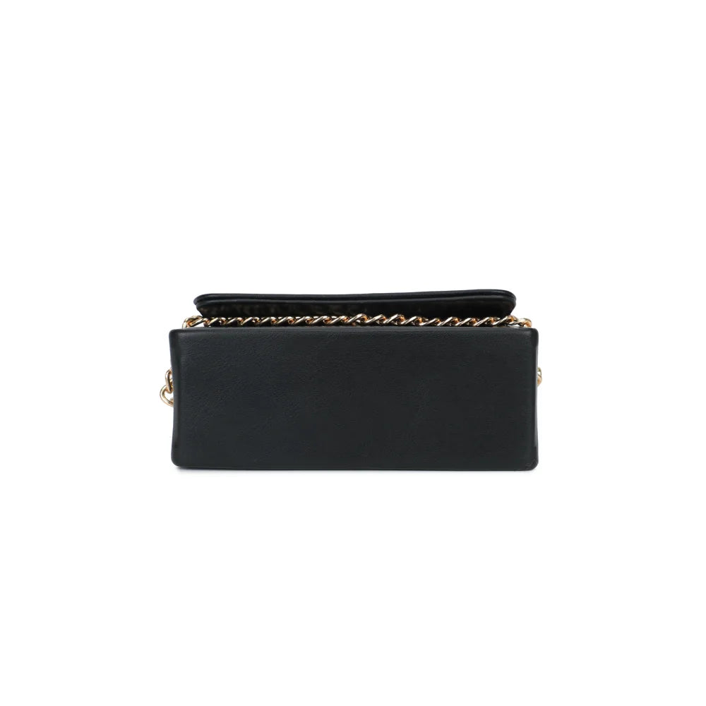 Base rectangulaire plate de La Azurée noir, pour un sac qui tient bien sa forme – réf. YL-26021
