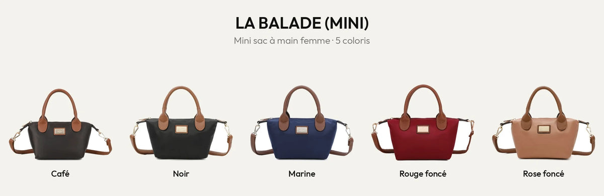 La Balade (Mini), mini sac à main femme en nylon en 5 coloris – Gallantry Paris – réf. Z-05