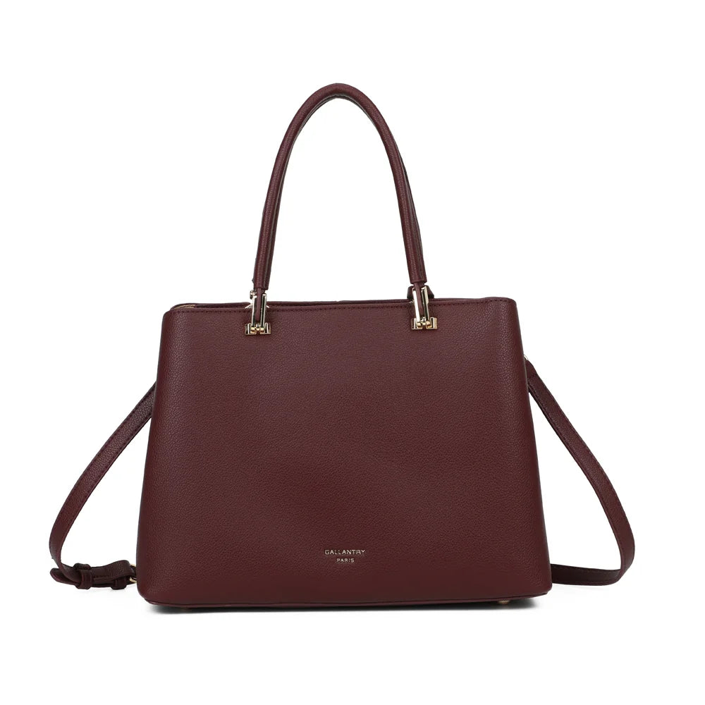 Dos du sac La Bellamy bordeaux, finition simili cuir grainé et attaches dorées – réf. G-7507-1