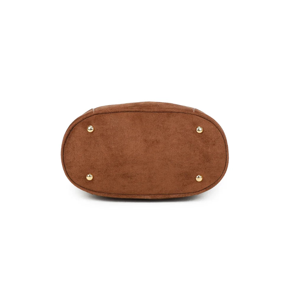 Dessous de La Bohème Élégante marron foncé, posé sur des pieds métalliques dorés – réf. M-9271-9