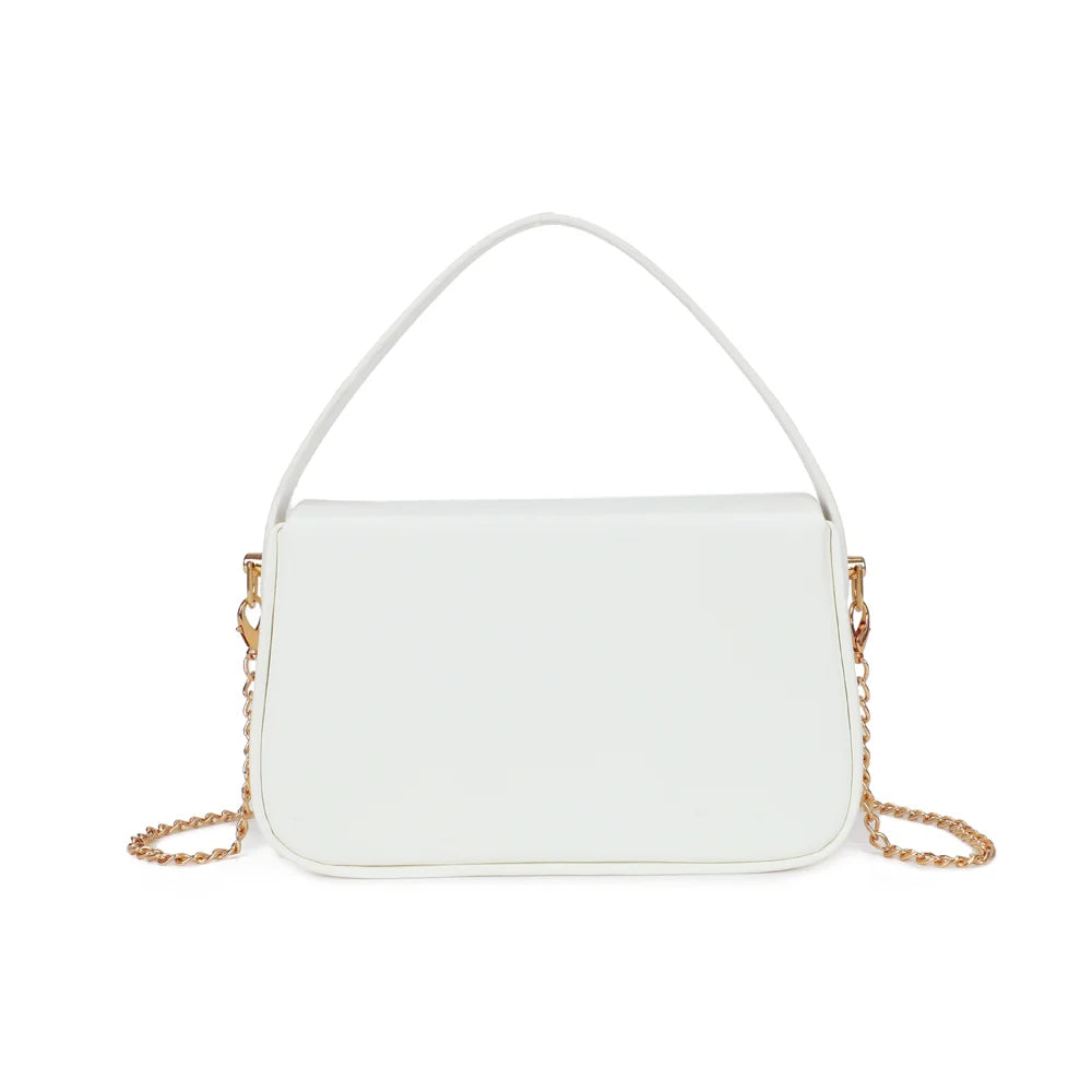 Dos du sac La Caliane blanc, finition synthétique lisse et anse courte – réf. YL-26023