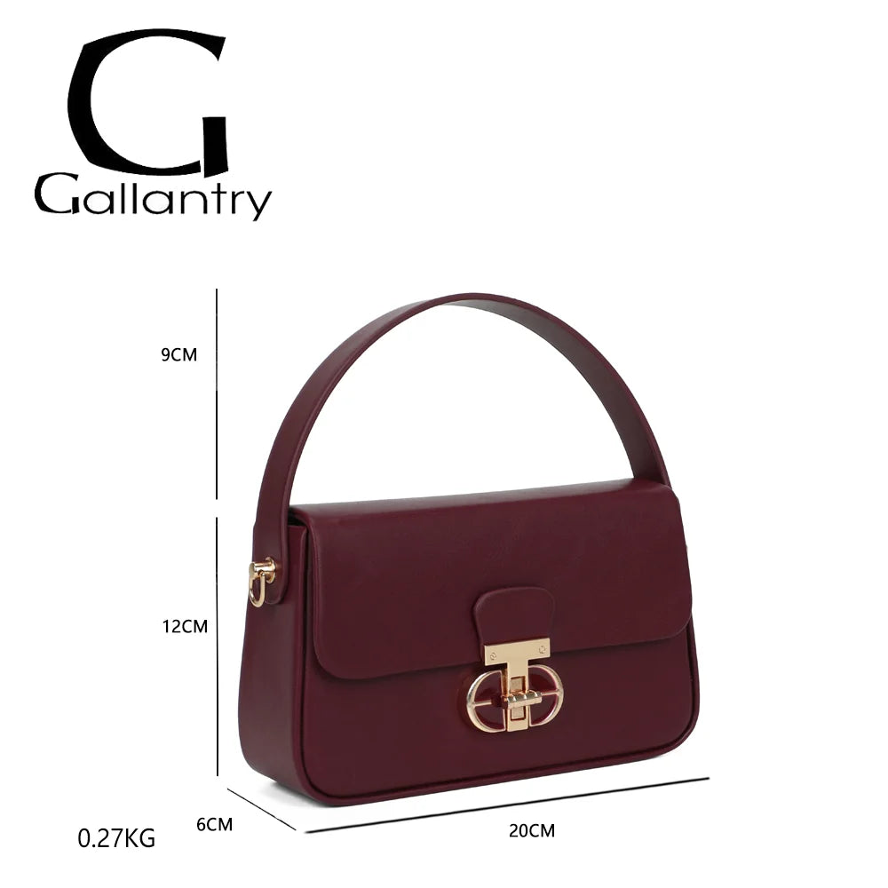 Dimensions du sac La Caliane bordeaux : 20 × 6 × 12 cm, anse de 9 cm, 0,27 kg – réf. YL-26023