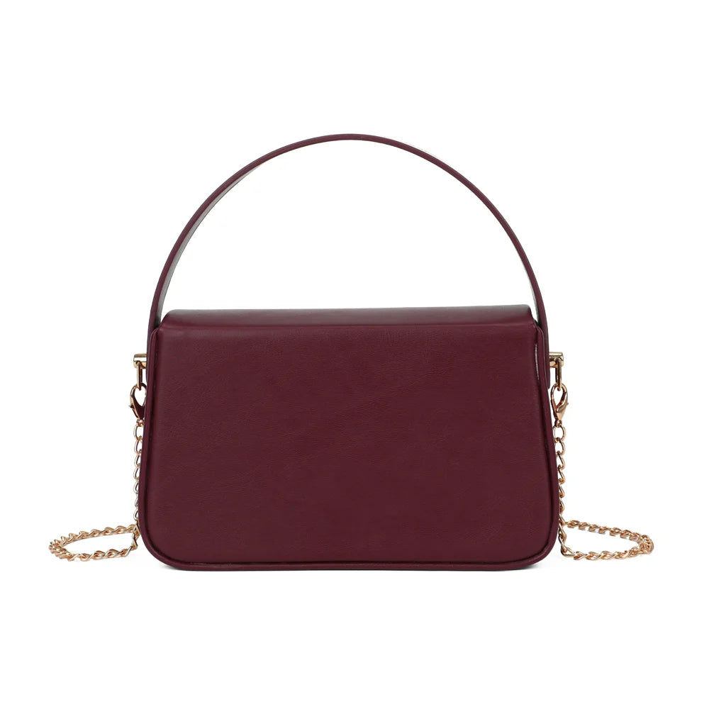 Dos du sac La Caliane bordeaux, finition synthétique lisse et anse courte – réf. YL-26023